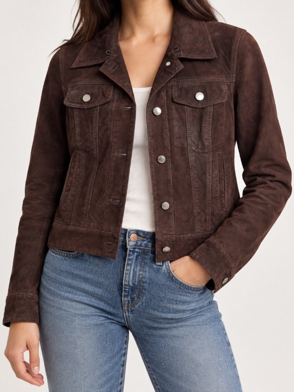 Michael Kors Chocolate Brown Suede Jacket